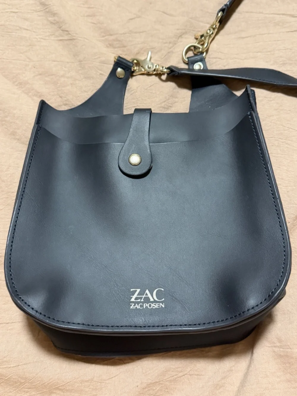 ZAC Zac Posen Belay Crossbody Bucket Bag purse Navy Blue